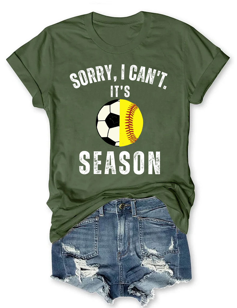 Sorry I can't It's Football and Softball Season T-shirt