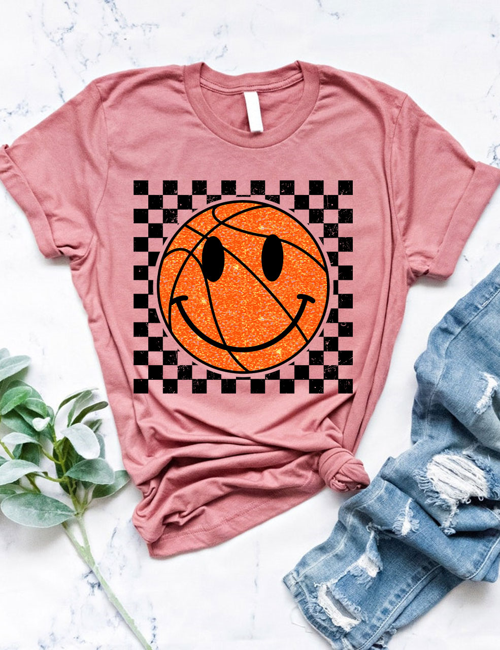 Smile Face Basketball Gameday T-shirt