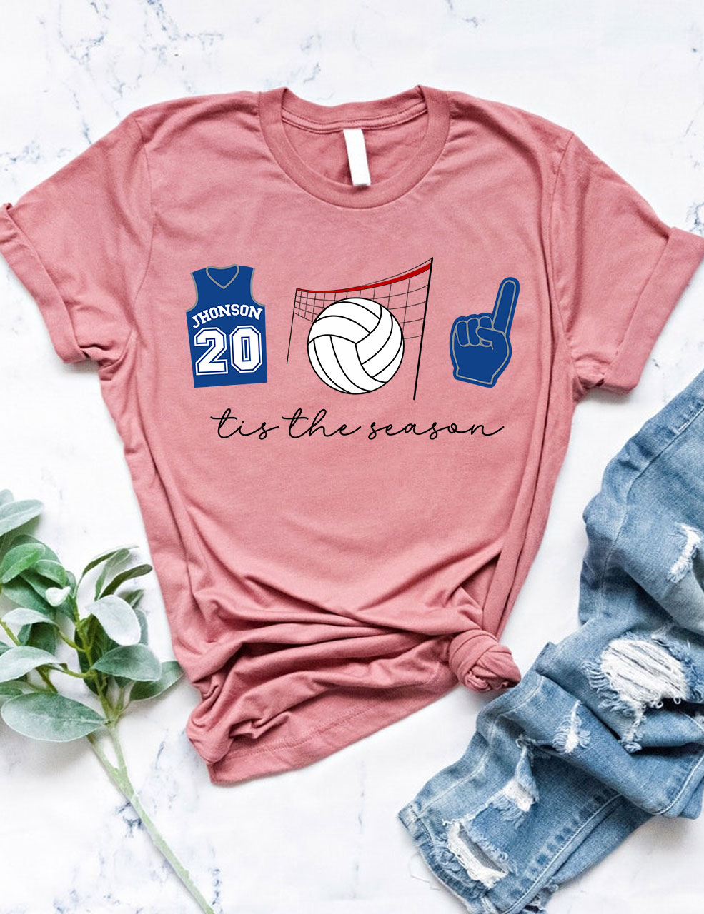 Tis The Season Custom Volleyball T-shirt