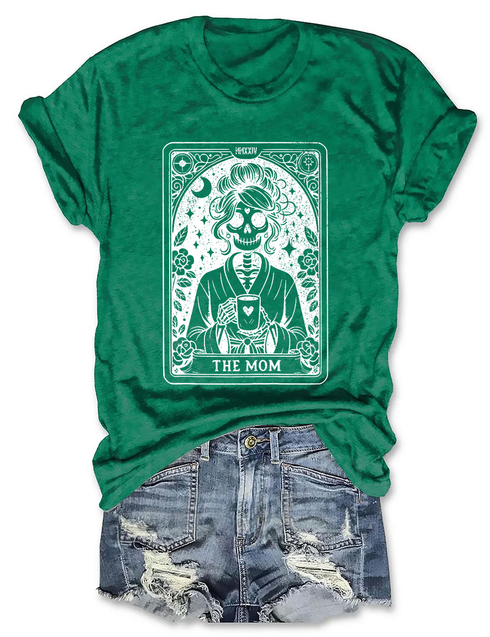 Funny Skeleton Baseball Mom Tarot Card T-shirt