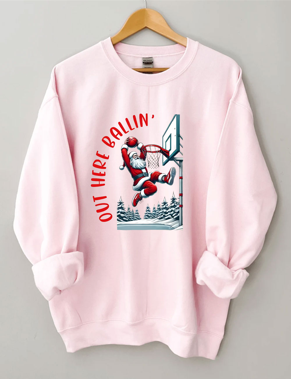 Out Here Ballin Santa Basketball Sweatshirt