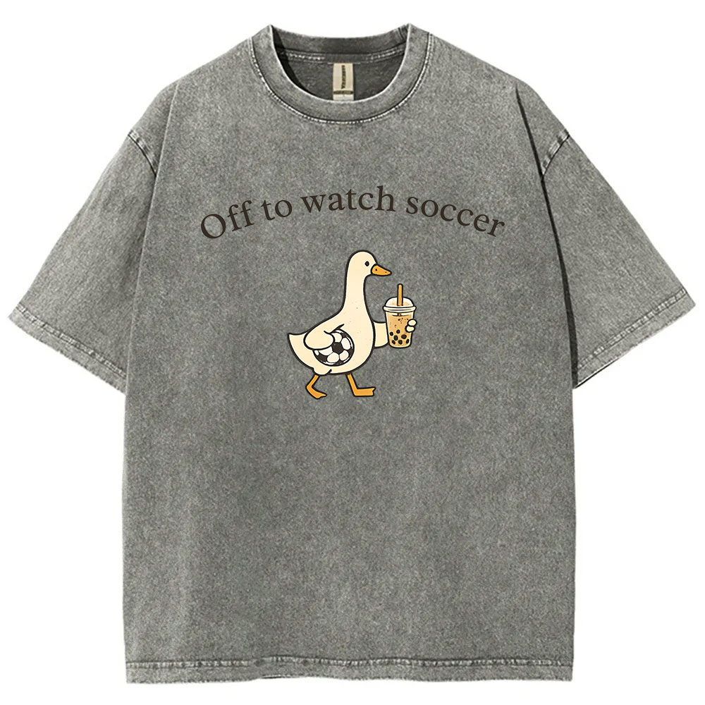 Off To Watch Soccer Silly Goose Washed T-shirt