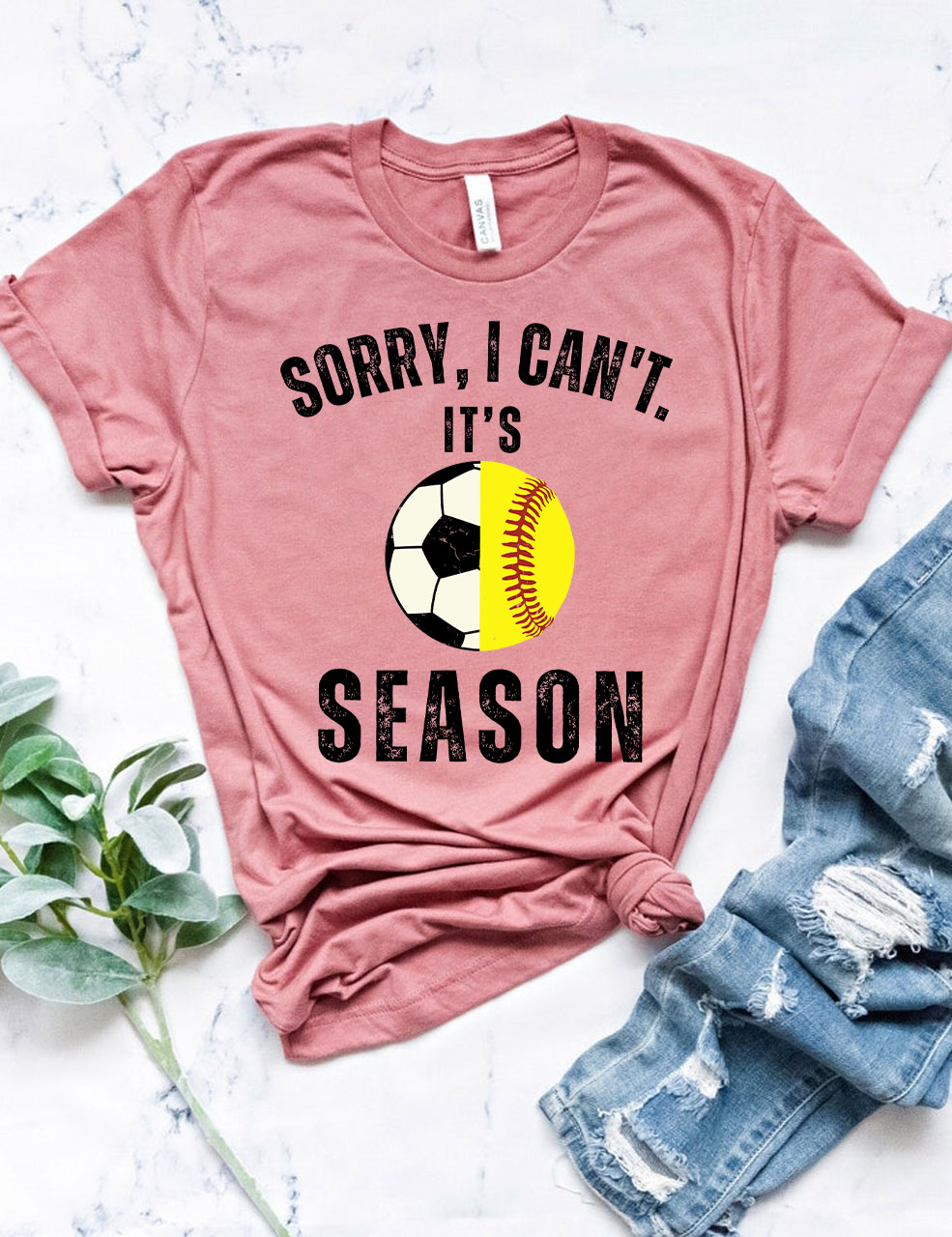 Sorry I can't It's Football and Softball Season T-shirt