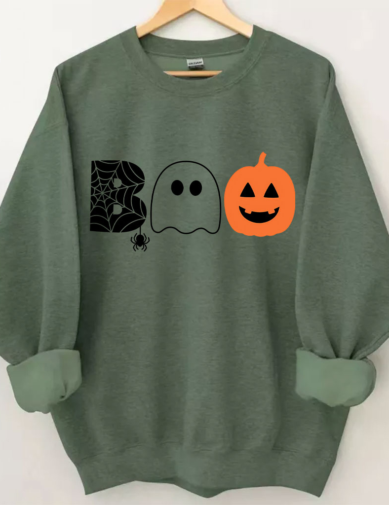 Boo Halloween Ghost Basketball Sweatshirt