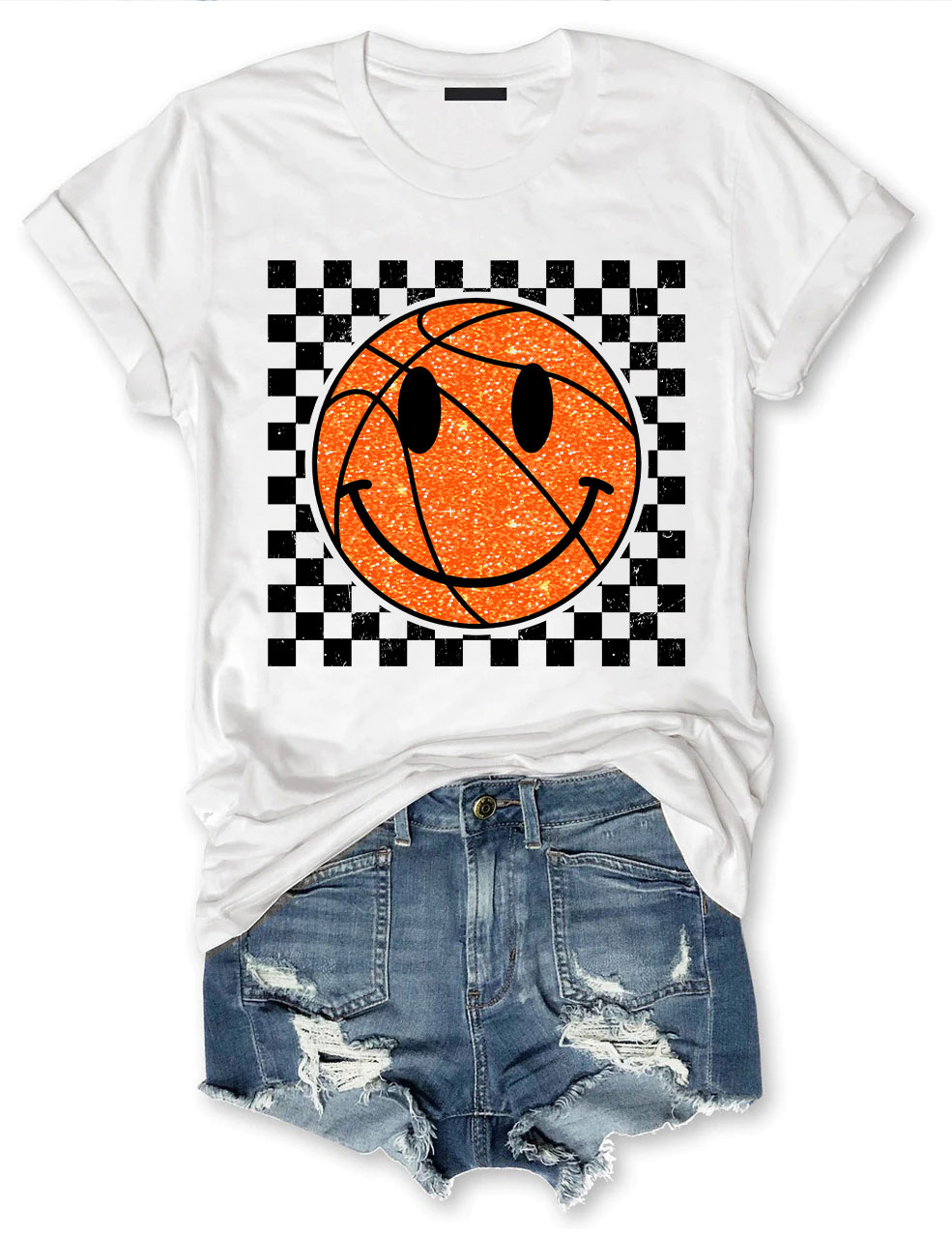 Smile Face Basketball Gameday T-shirt