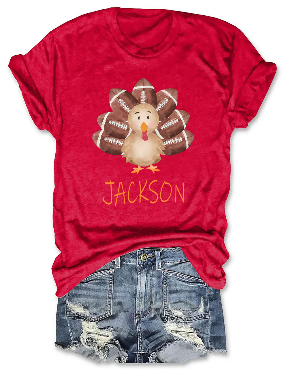 Football Custom Name Turkey T-shirt