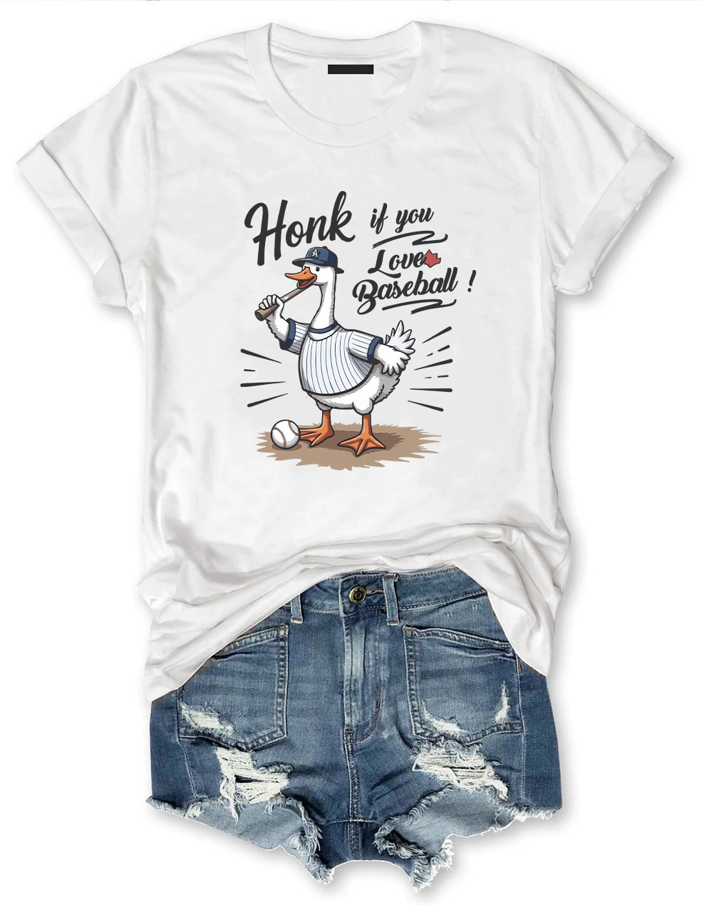 Honk If You Love Baseball Funny Goose T-shirt