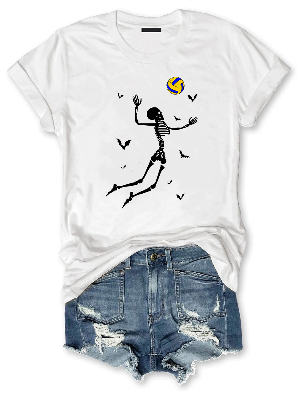 Dancing Skeletons Funny Halloween Volleyball T-shirt