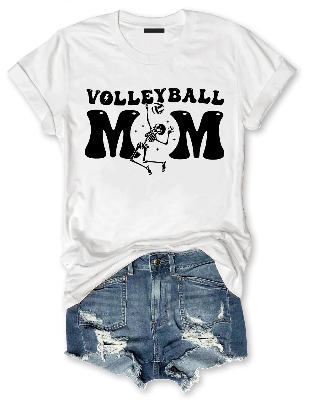 Volleyball Skeleton Mom T-shirt