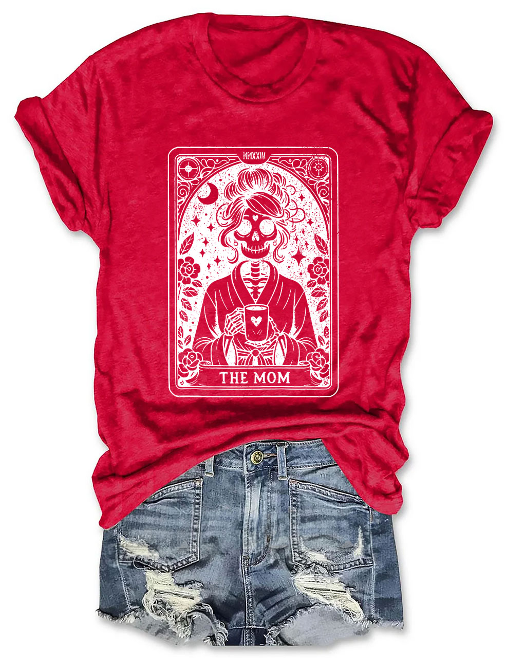 Funny Skeleton Baseball Mom Tarot Card T-shirt