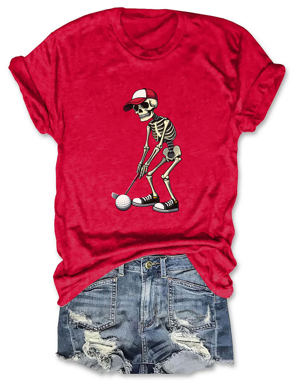 Cool Skeleton Golfer Funny T-shirt