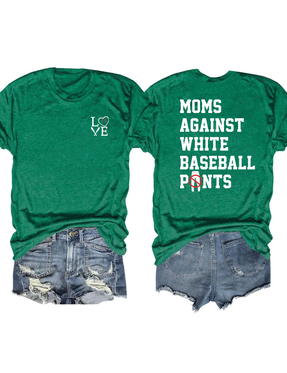 Moms Against White Baseball Pants T-Shirt