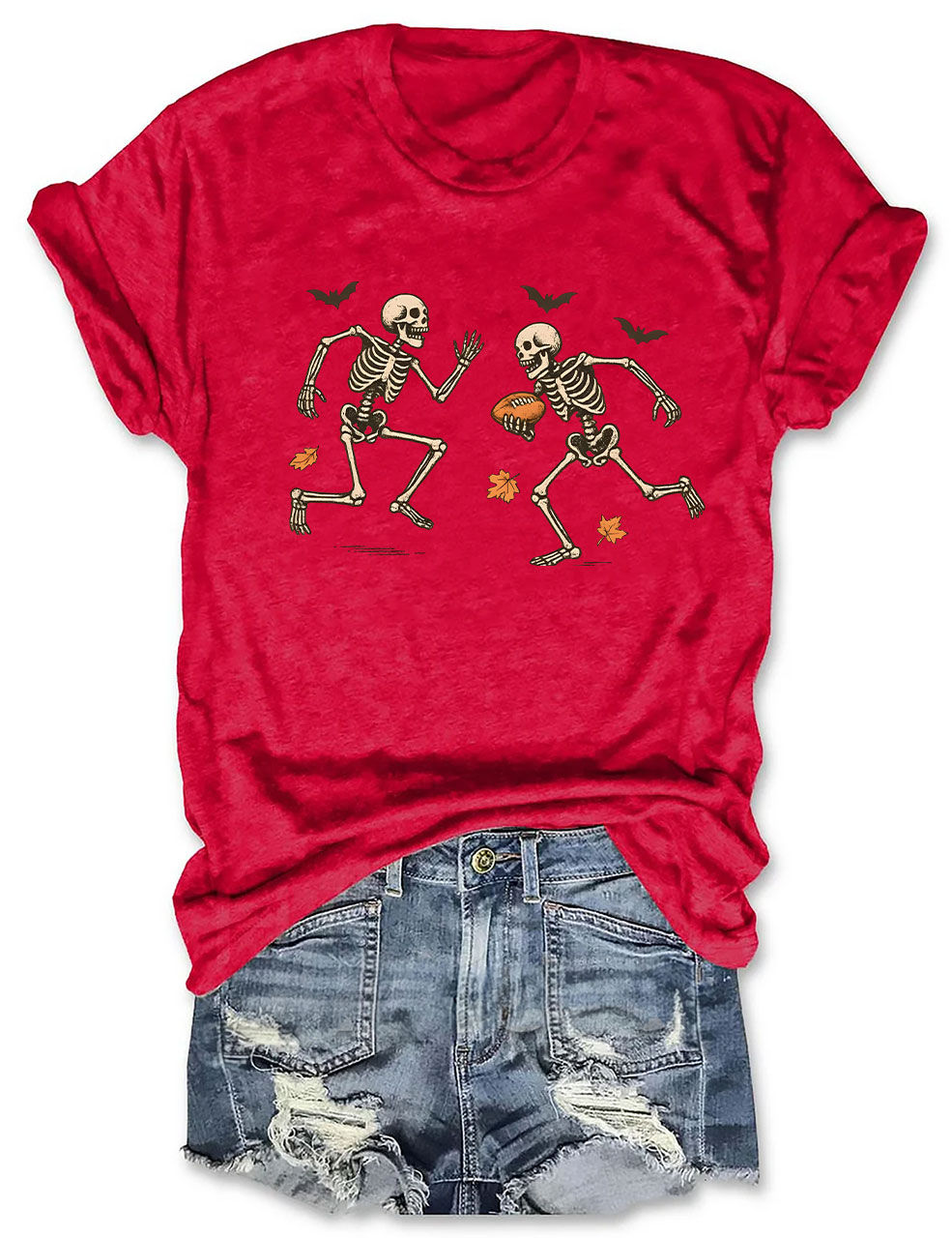 Funny Skeleton Football Halloween T-shirt