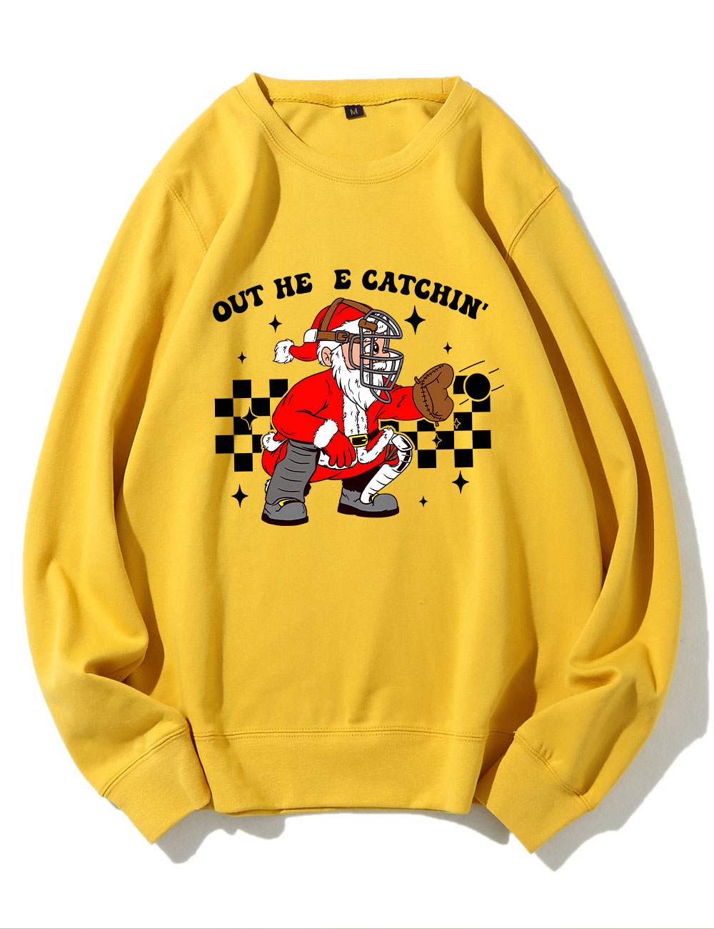 Out Here Catchin' Christmas Football Santa Football Sweatshirt