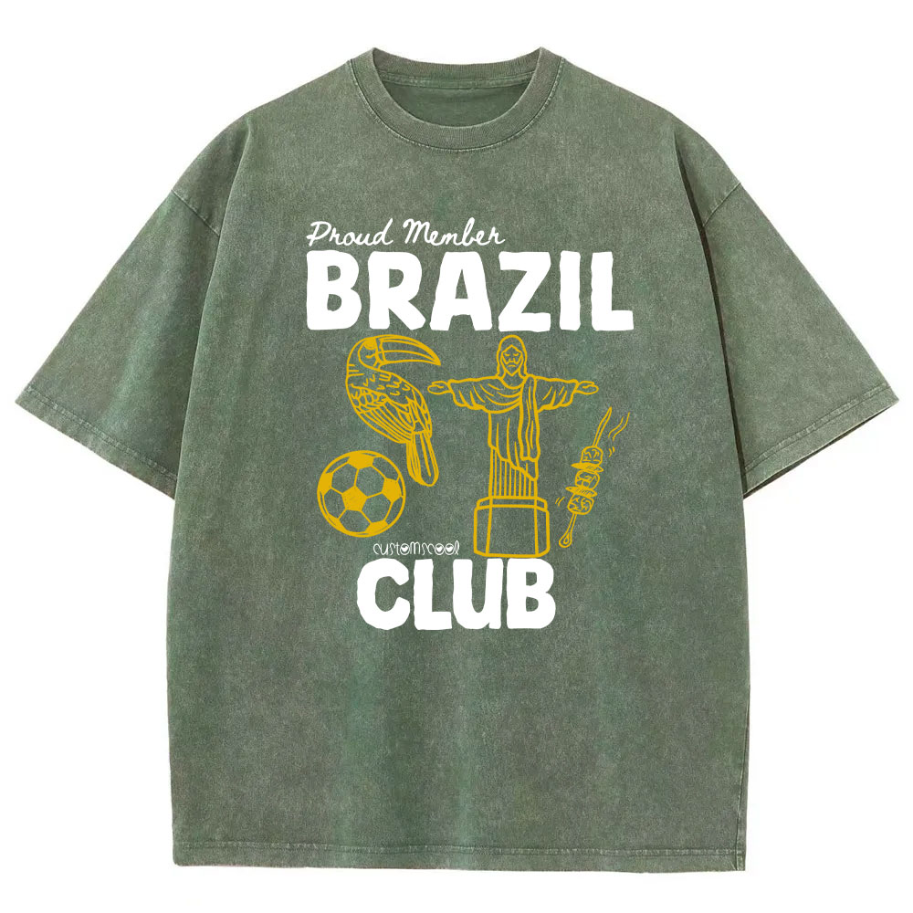 Proud Member Brazil Club Washed T-shirt