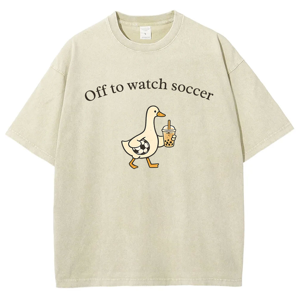 Off To Watch Soccer Silly Goose Washed T-shirt