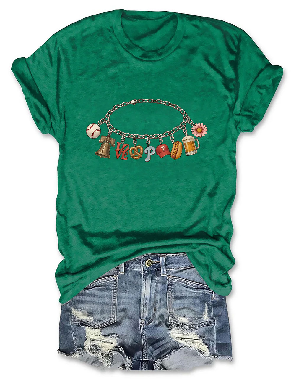 Phillies Charm Bracelet Baseball T-Shirt