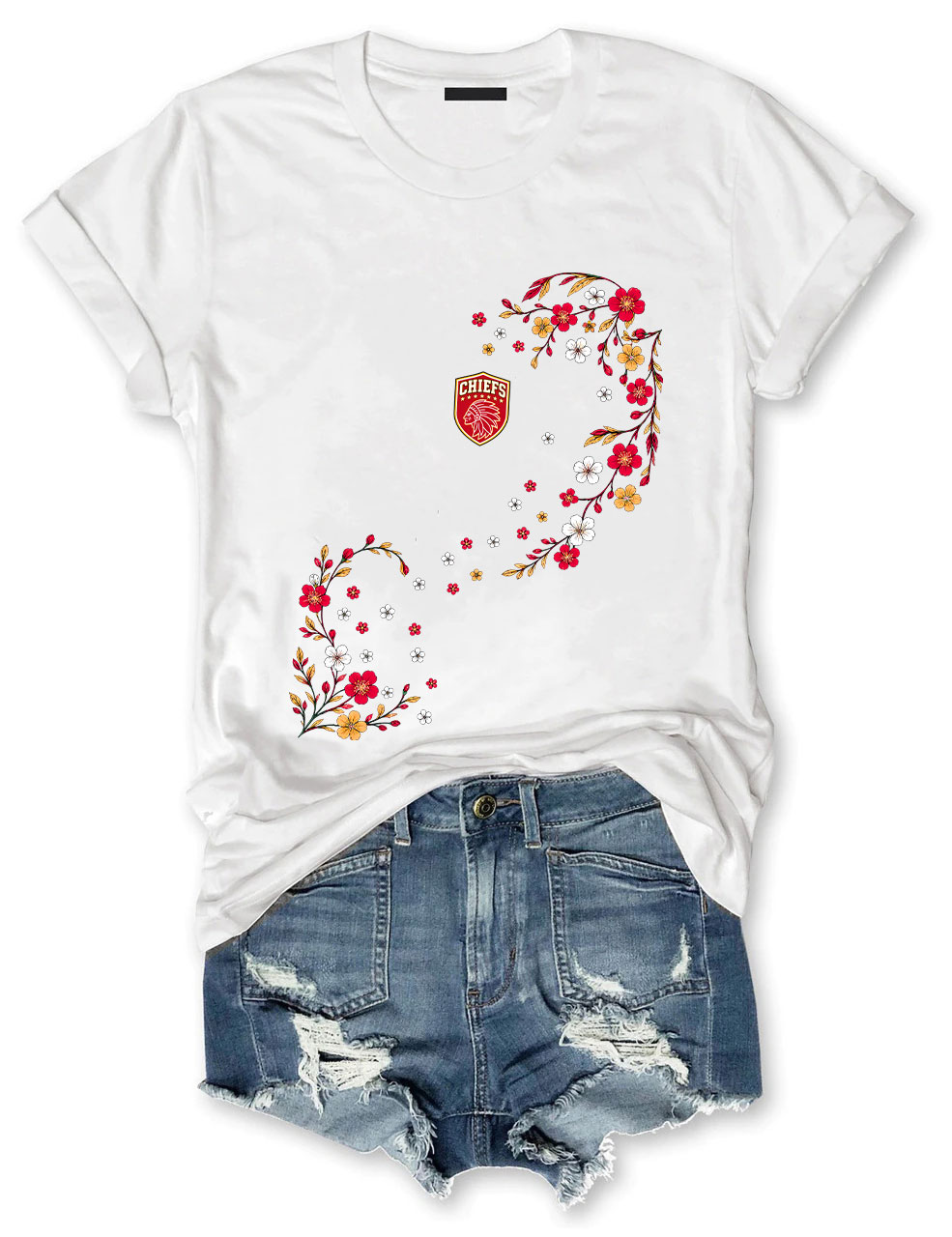 Chiefs Floral Football T-Shirt