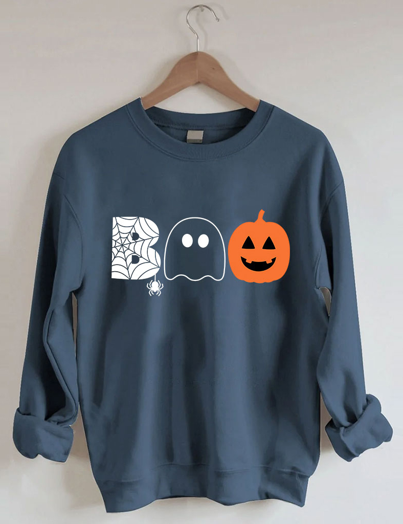 Boo Halloween Ghost Basketball Sweatshirt