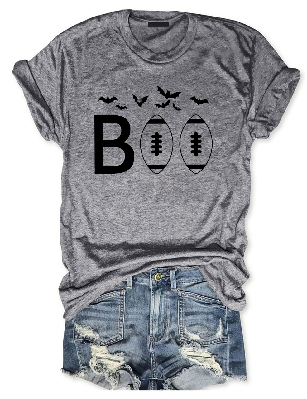 BOO Halloween Football T-Shirt