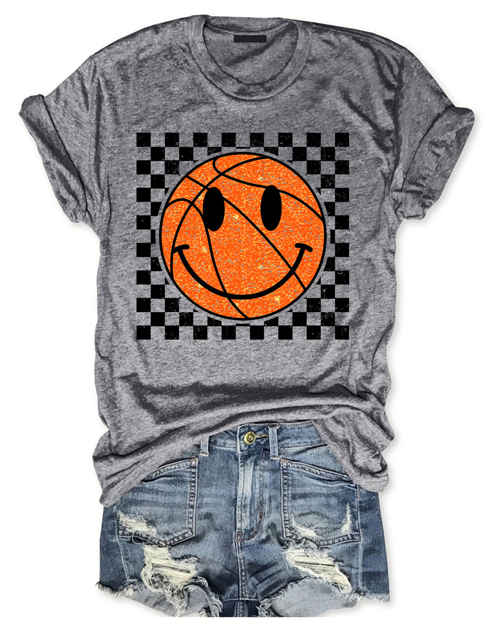 Smile Face Basketball Gameday T-shirt