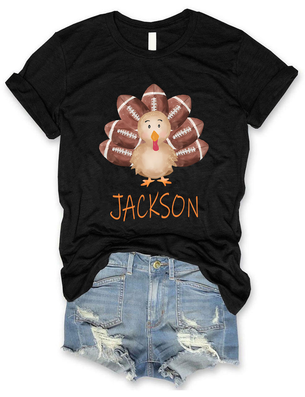 Football Custom Name Turkey T-shirt