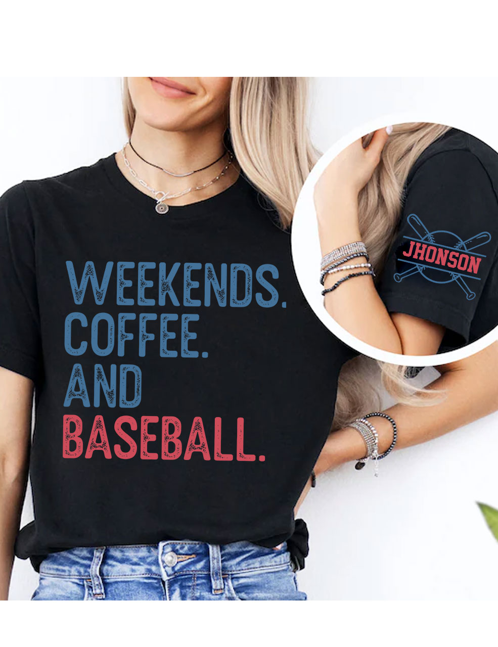 Custom Weekends Coffee Baseball T-Shirt
