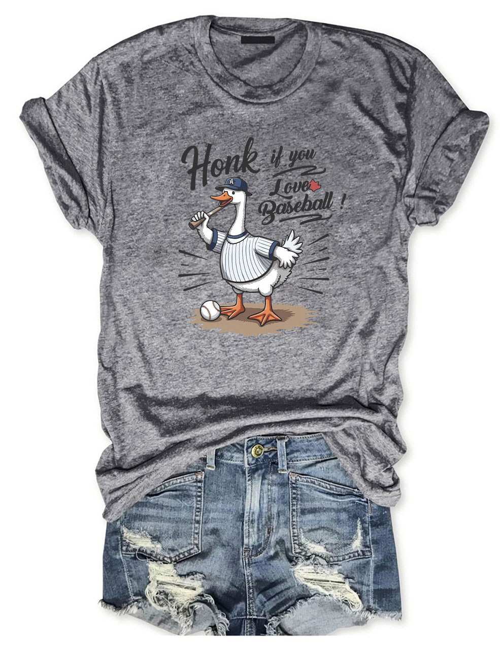 Honk If You Love Baseball Funny Goose T-shirt