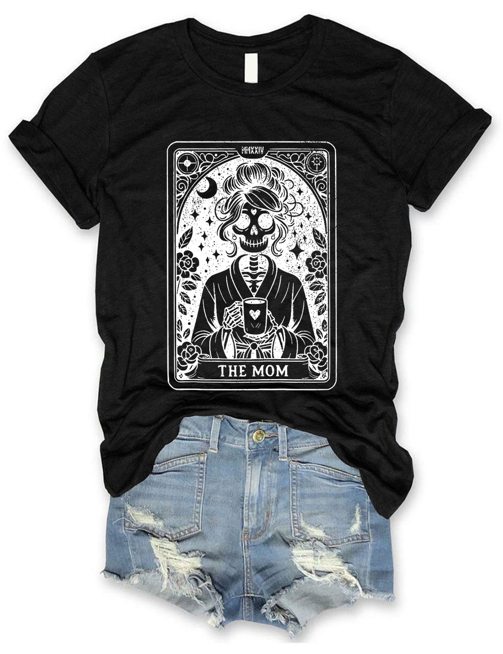 Funny Skeleton Baseball Mom Tarot Card T-shirt