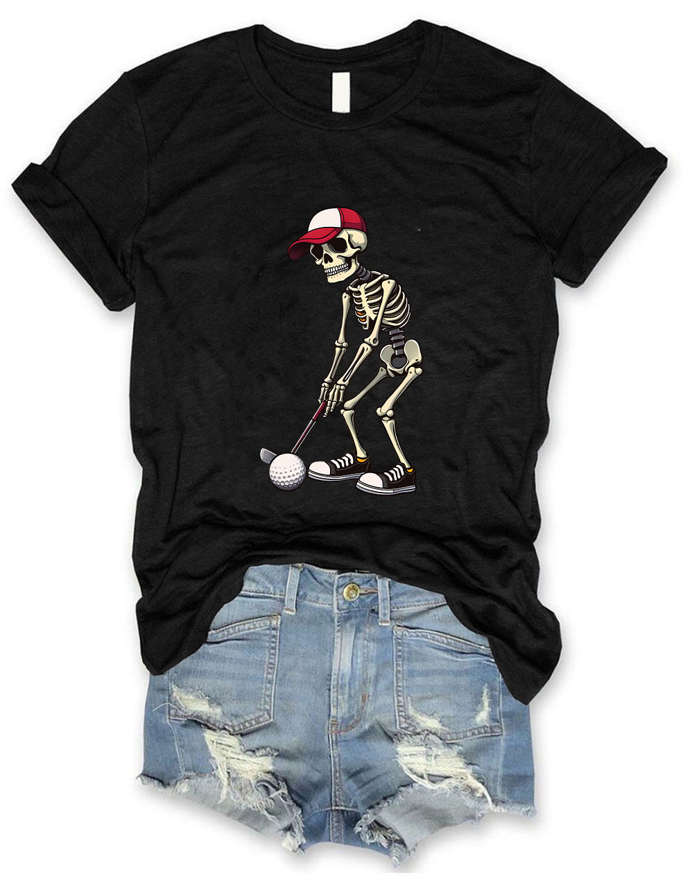 Cool Skeleton Golfer Funny T-shirt