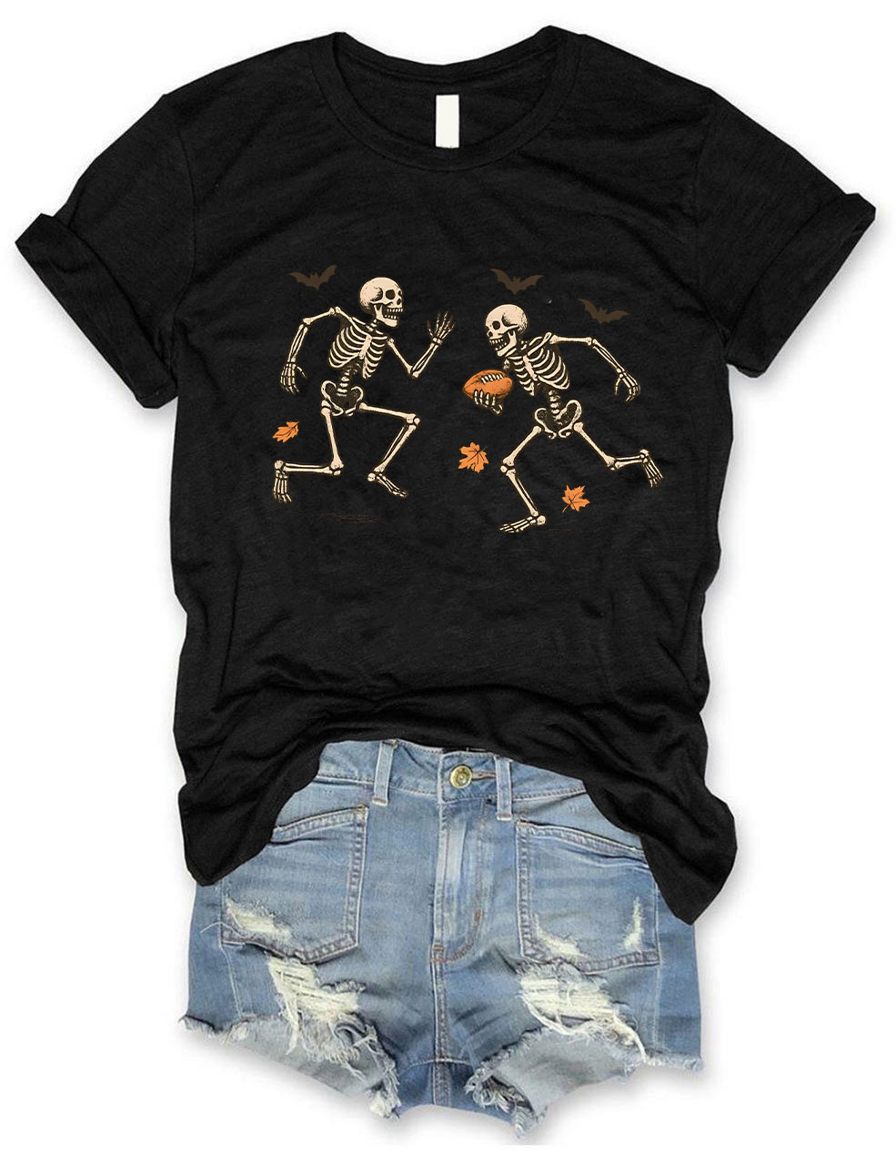Funny Skeleton Football Halloween T-shirt