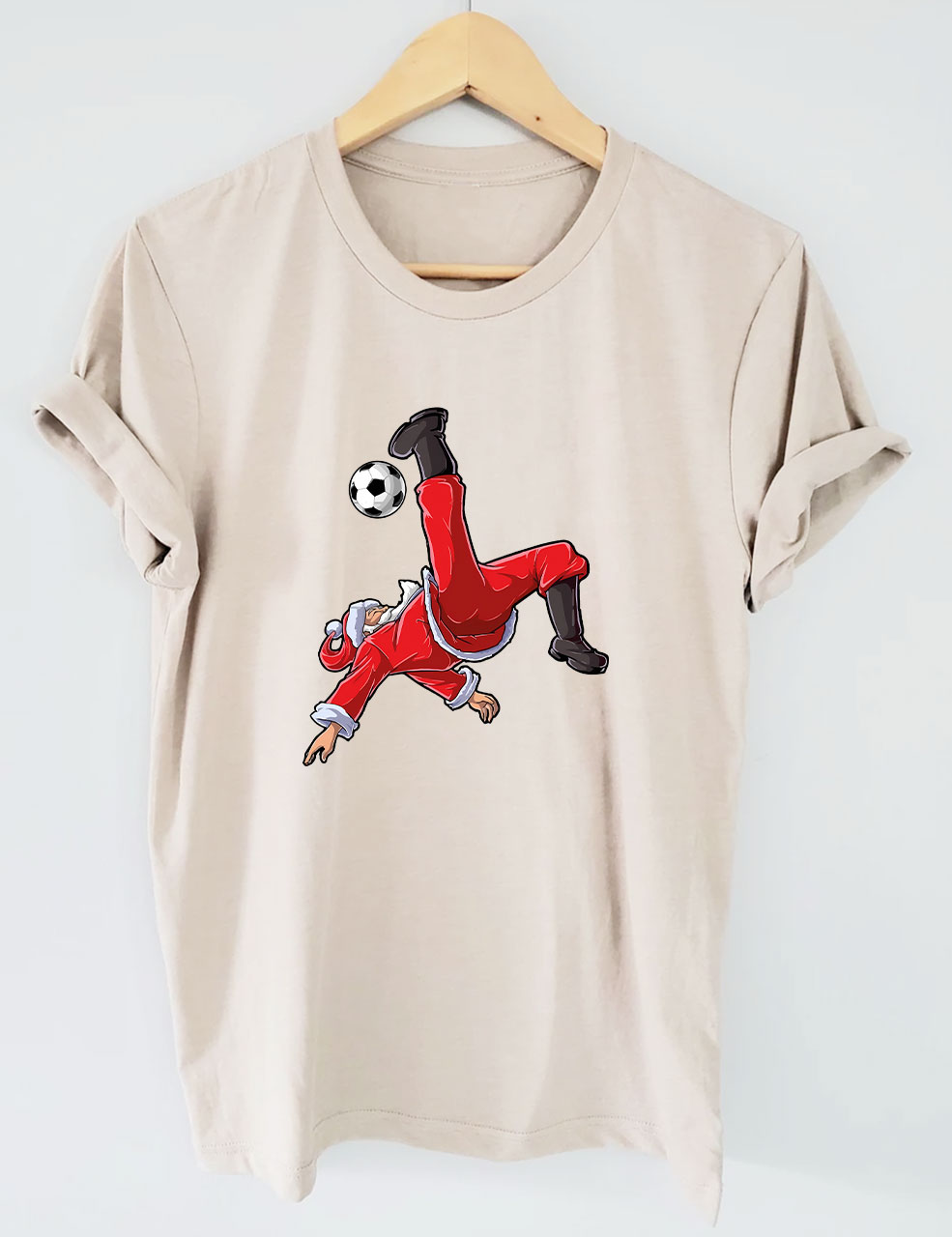 Christmas Soccer Santa Funny T-Shirt
