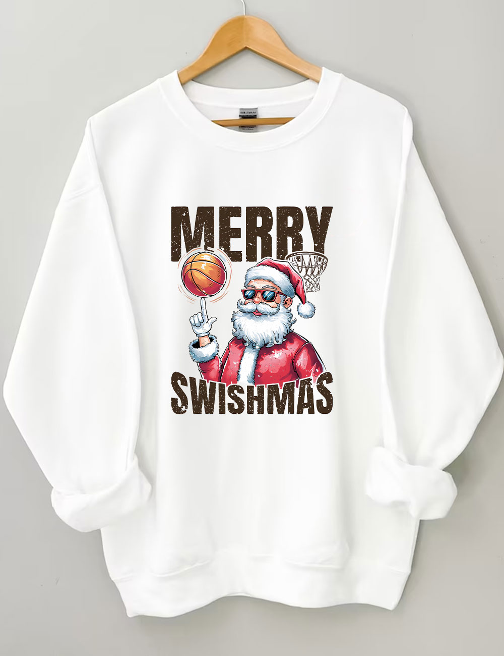 Merry Swishmas Basketball Sweatshirt