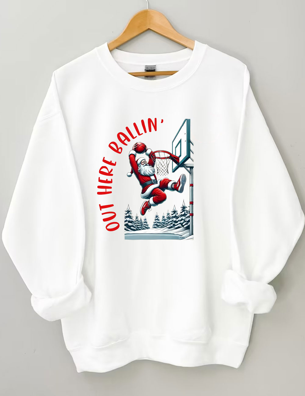Out Here Ballin Santa Basketball Sweatshirt