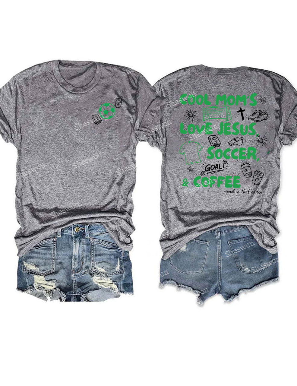 Cool Mom's Love Jesus & Soccer Funny T-Shirt