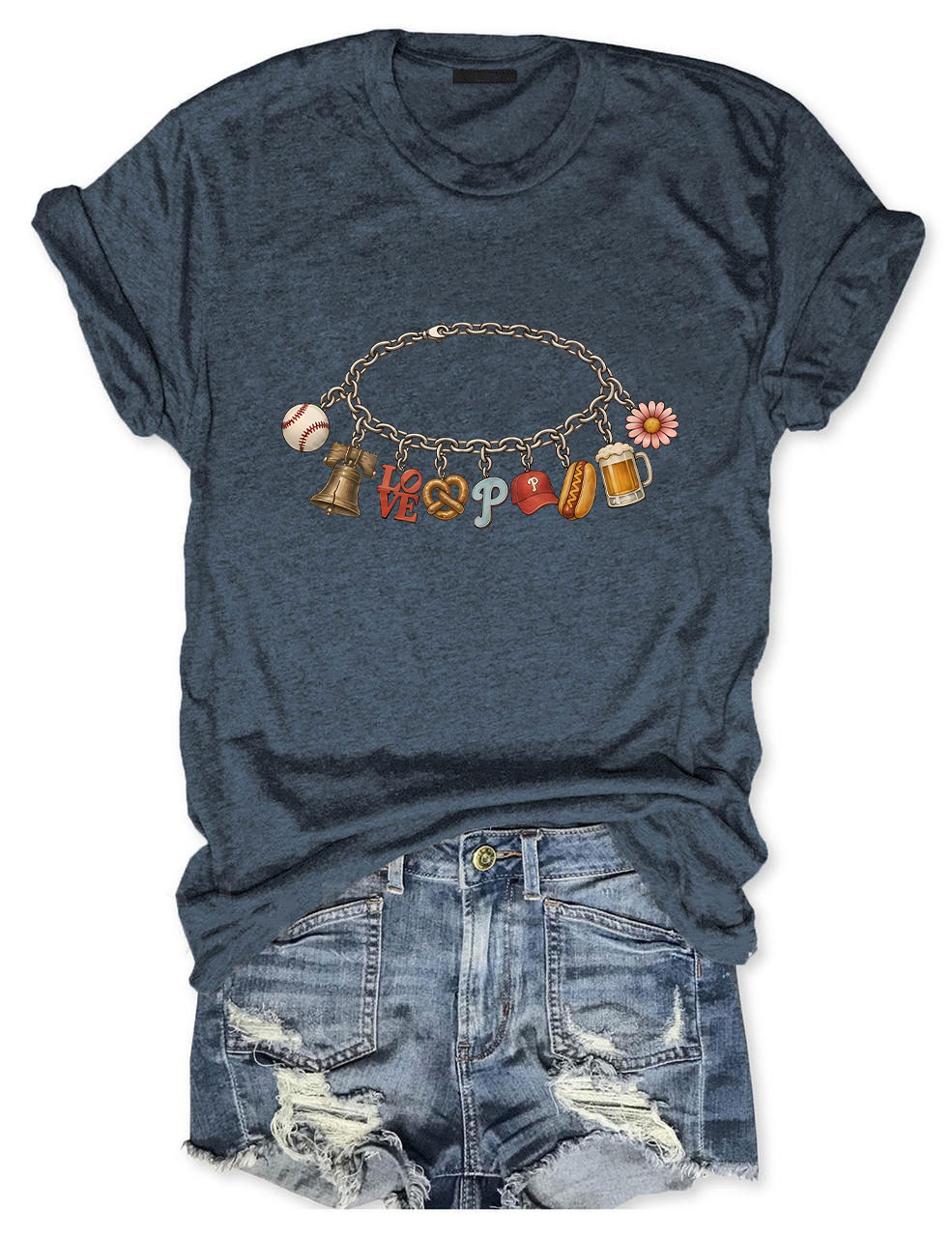 Phillies Charm Bracelet Baseball T-Shirt