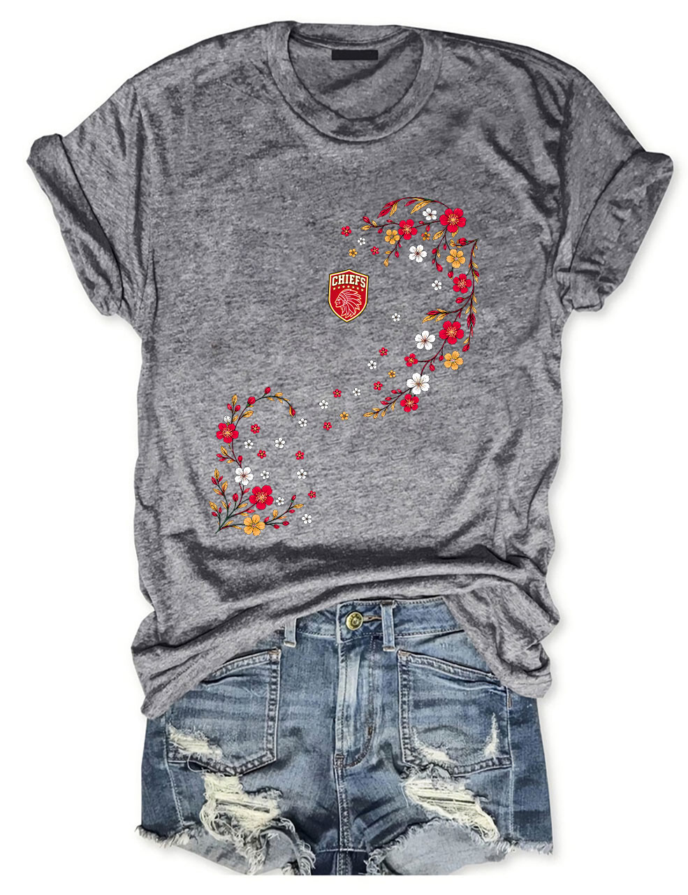 Chiefs Floral Football T-Shirt
