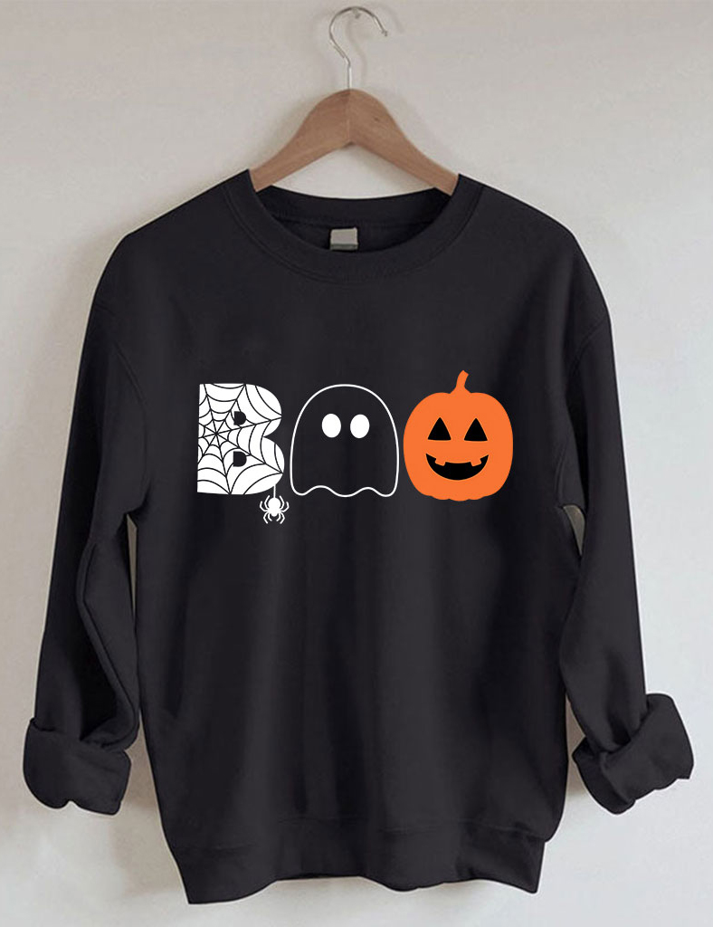 Boo Halloween Ghost Basketball Sweatshirt