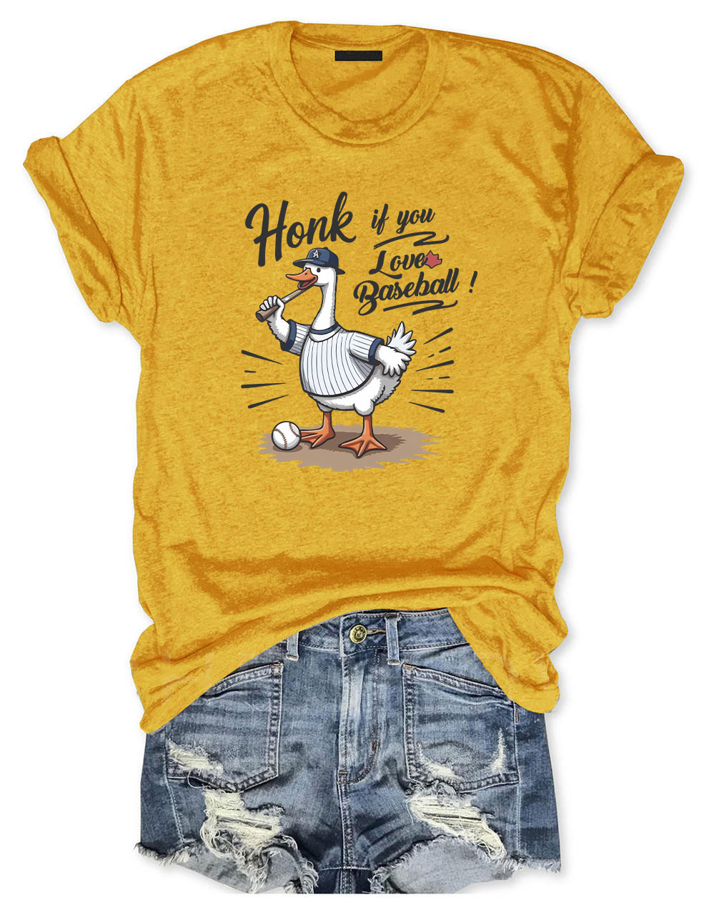 Honk If You Love Baseball Funny Goose T-shirt