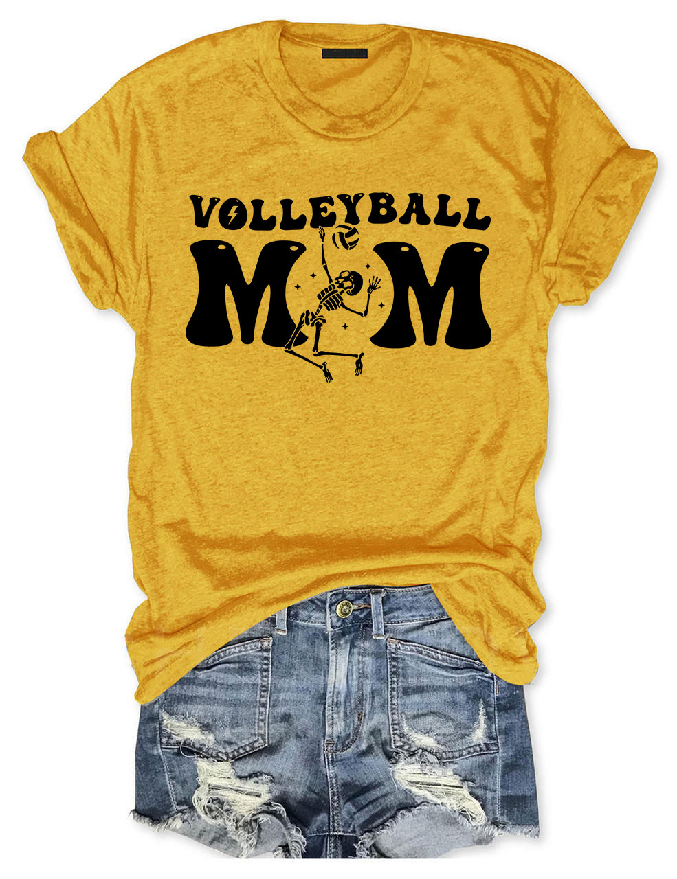 Volleyball Skeleton Mom T-shirt