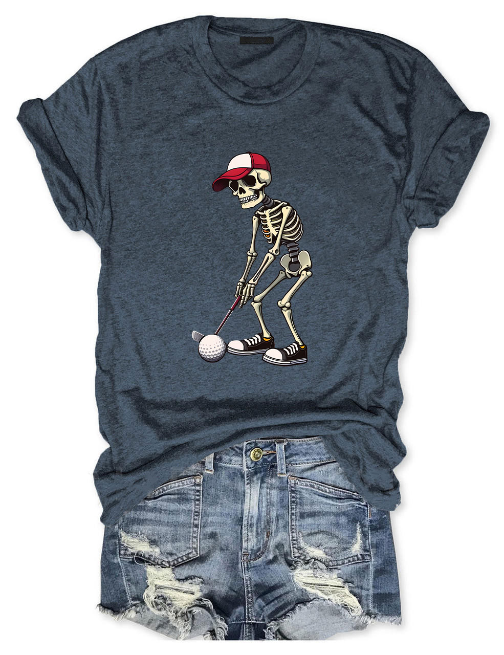 Cool Skeleton Golfer Funny T-shirt