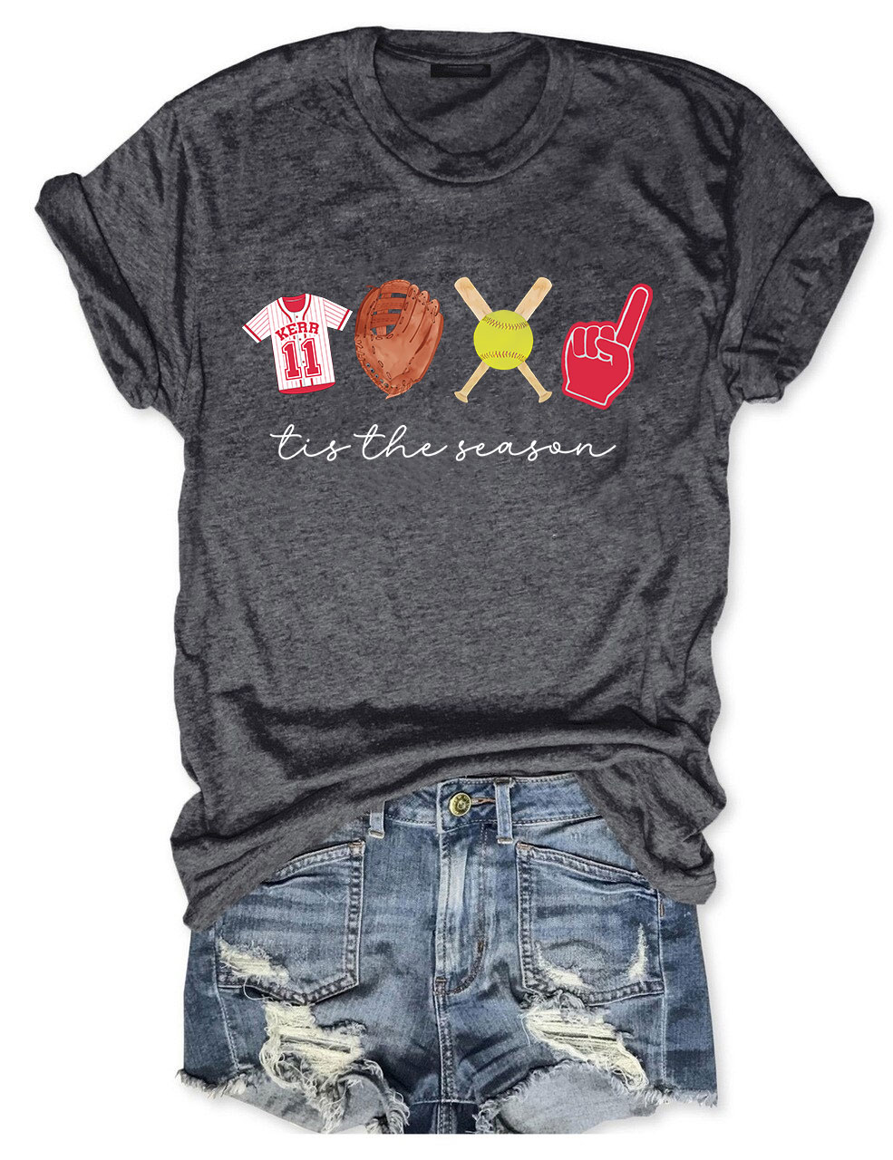 Tis The Season Custom Softball T-Shirt