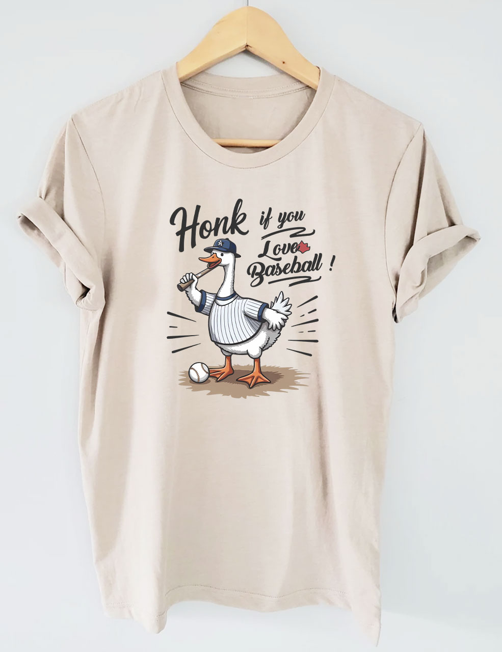 Honk If You Love Baseball Funny Goose T-shirt