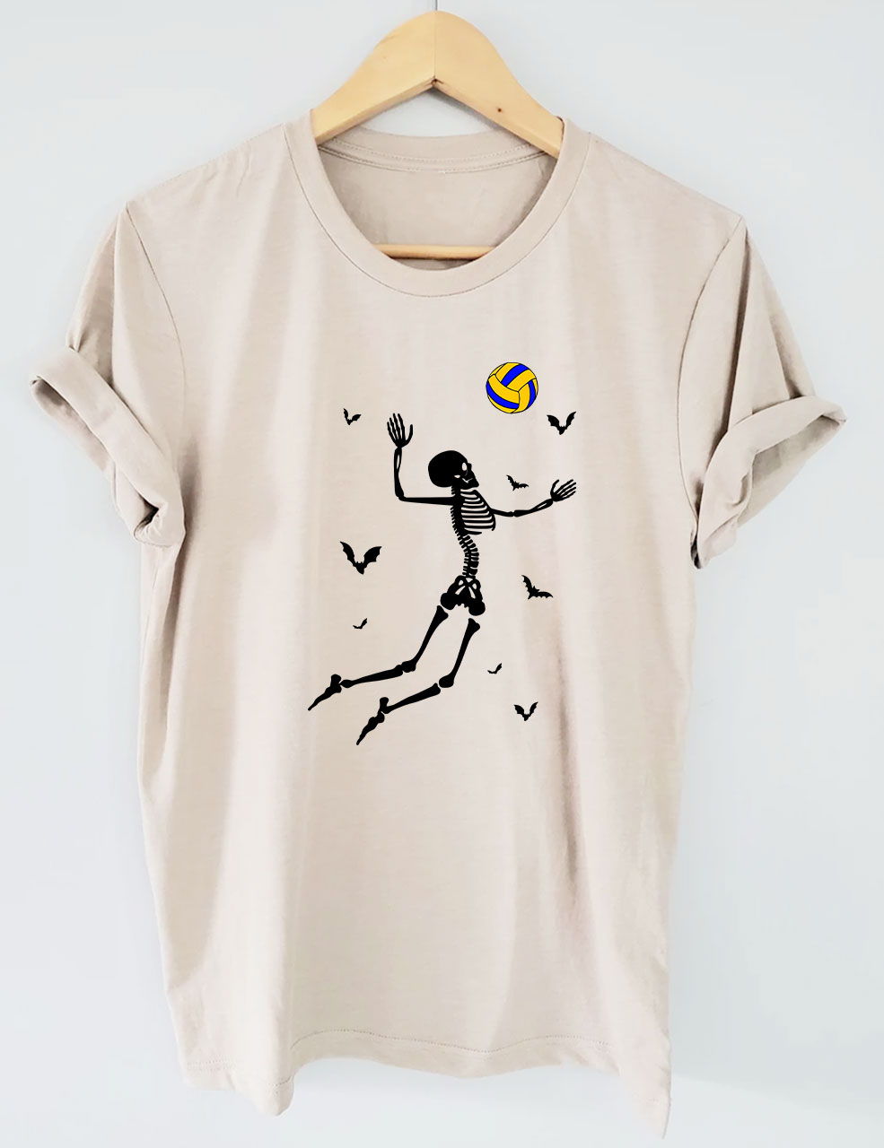Dancing Skeletons Funny Halloween Volleyball T-shirt