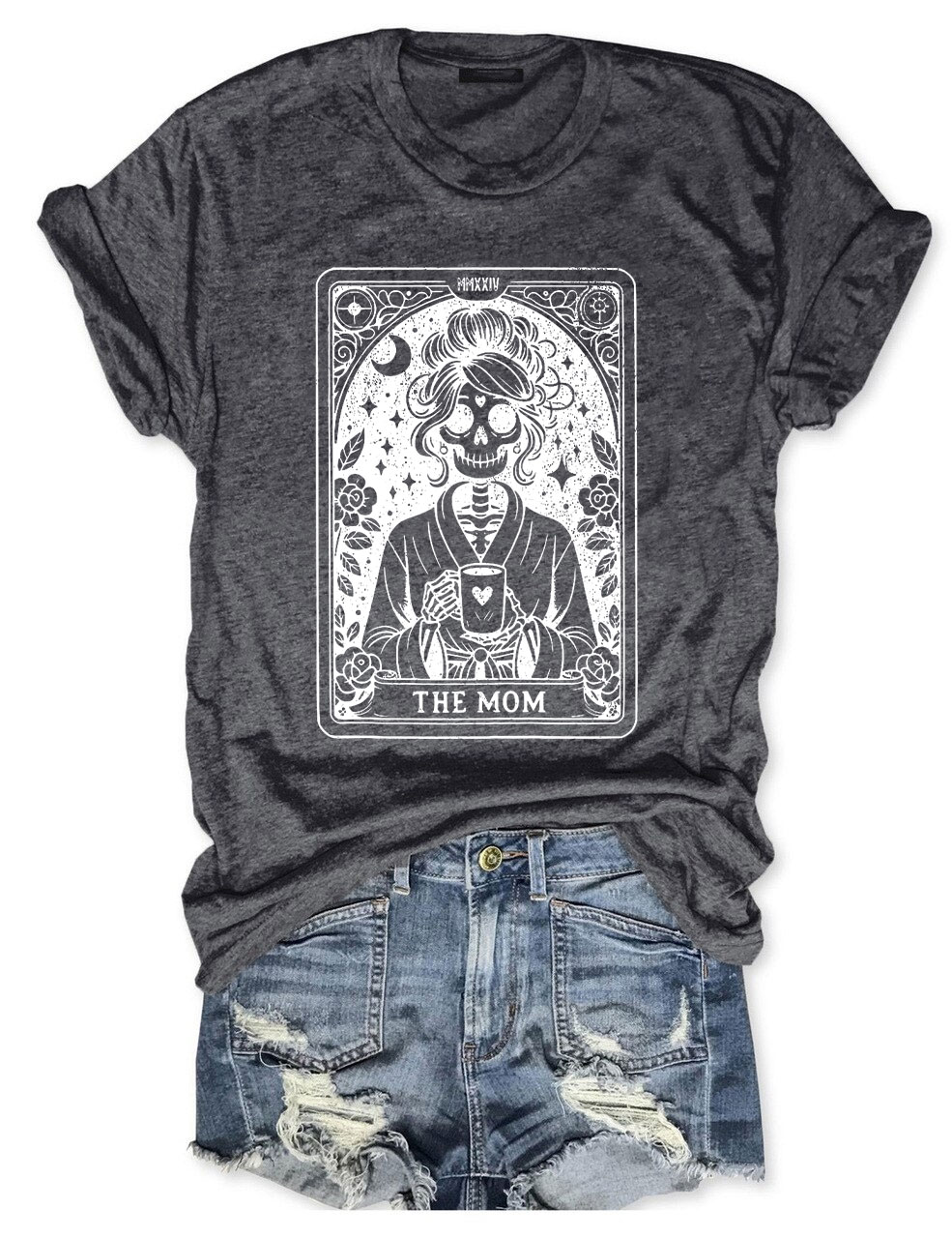 Funny Skeleton Baseball Mom Tarot Card T-shirt