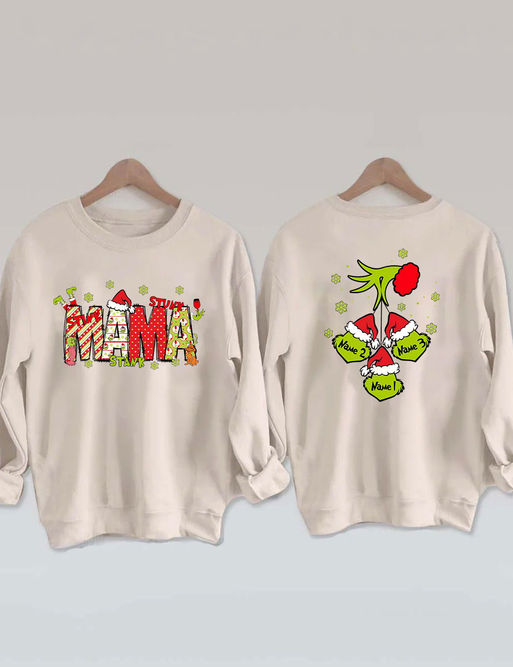 Custom Christmas Mama Kids Names Sweatshirt