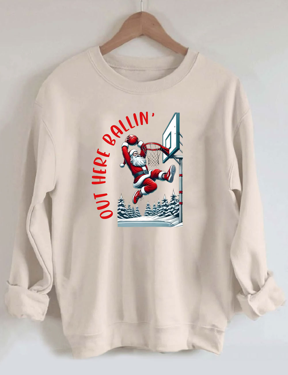 Out Here Ballin Santa Basketball Sweatshirt