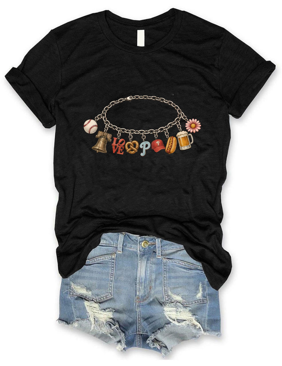 Phillies Charm Bracelet Baseball T-Shirt