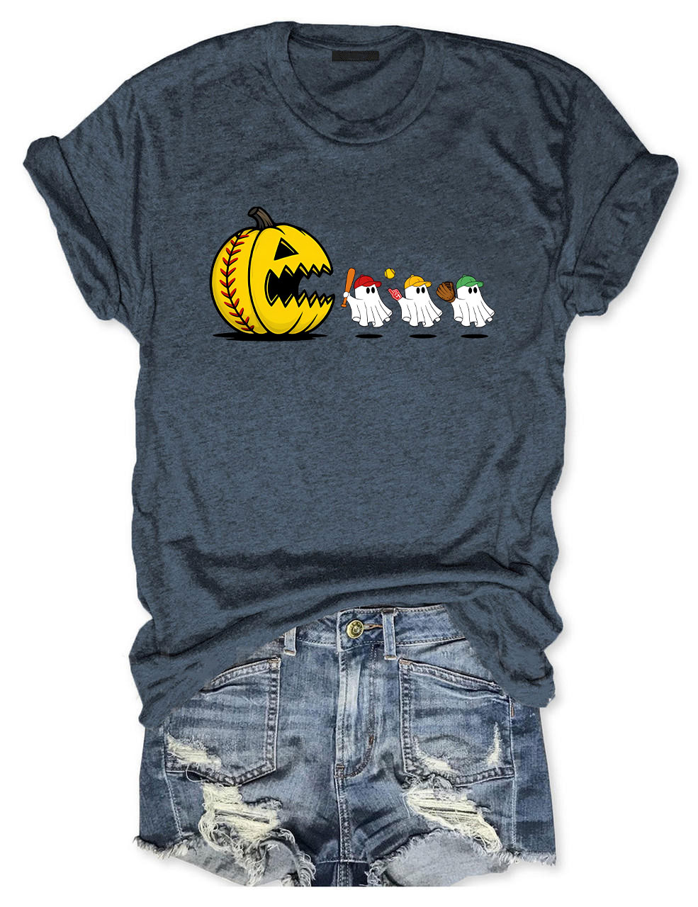 Funny Spooky Ghosts Softball T-Shirt