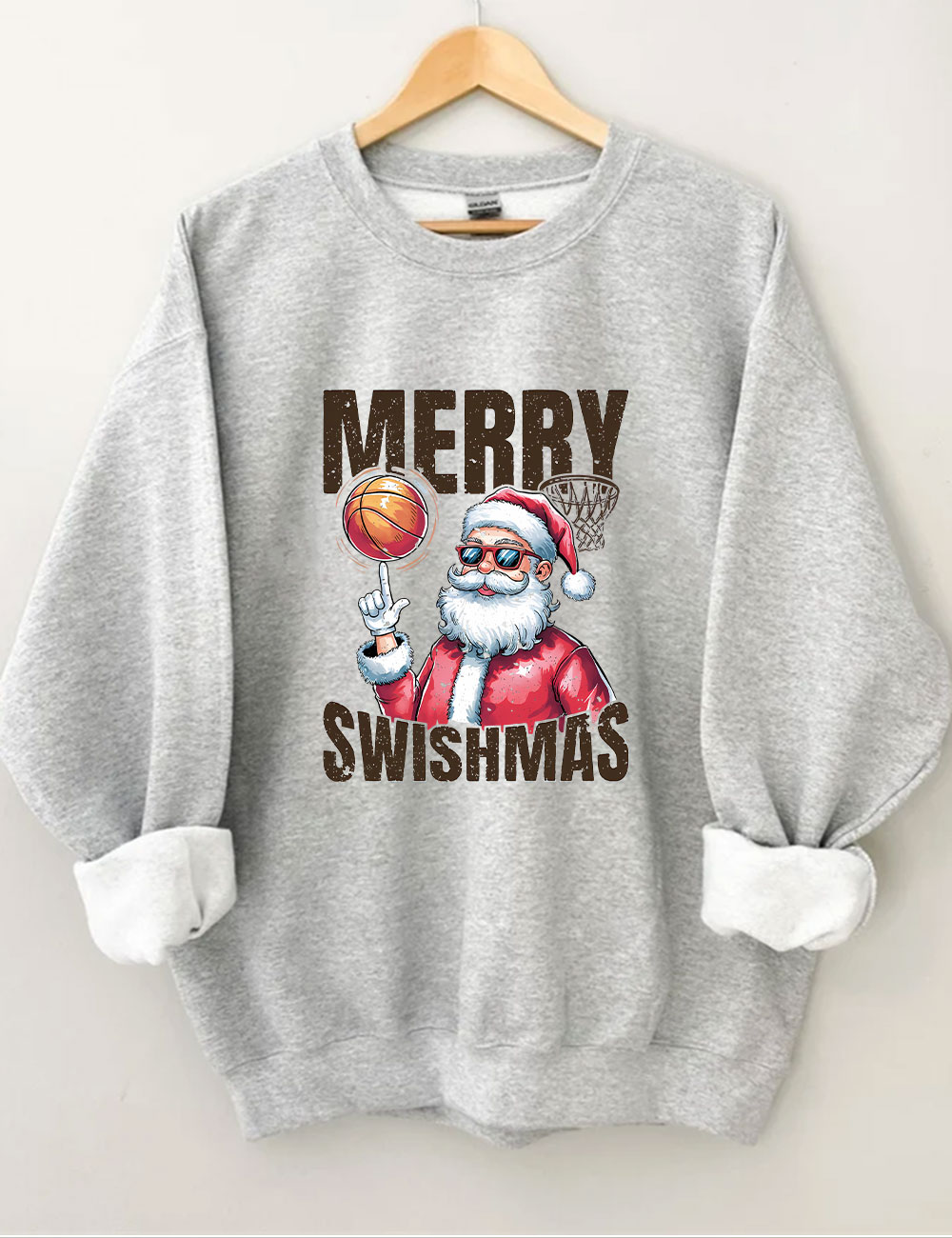 Merry Swishmas Basketball Sweatshirt